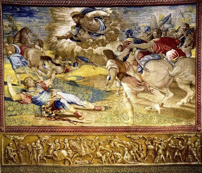 Raphael Sanzio da Urbino, The Conversion of Saul, (St Paul), c. 1519. Tapestry part of the collection at Vatican Museum