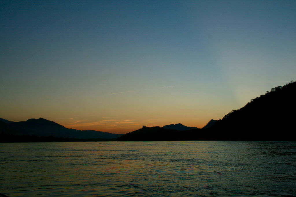 Sunset onboard of the Mekong