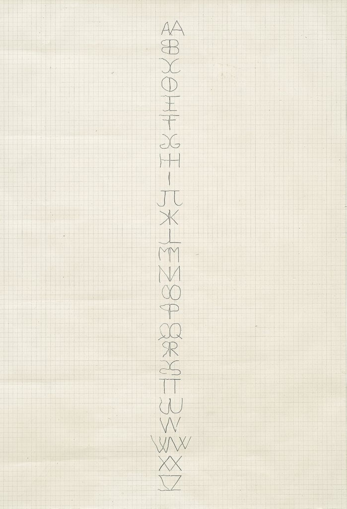 Alighiero Boetti, Alfabeto (scrittura a due mani), 1970