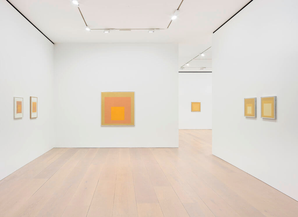 Installation view of Josef Albers’ Sunny Side Up at David Zwirner London