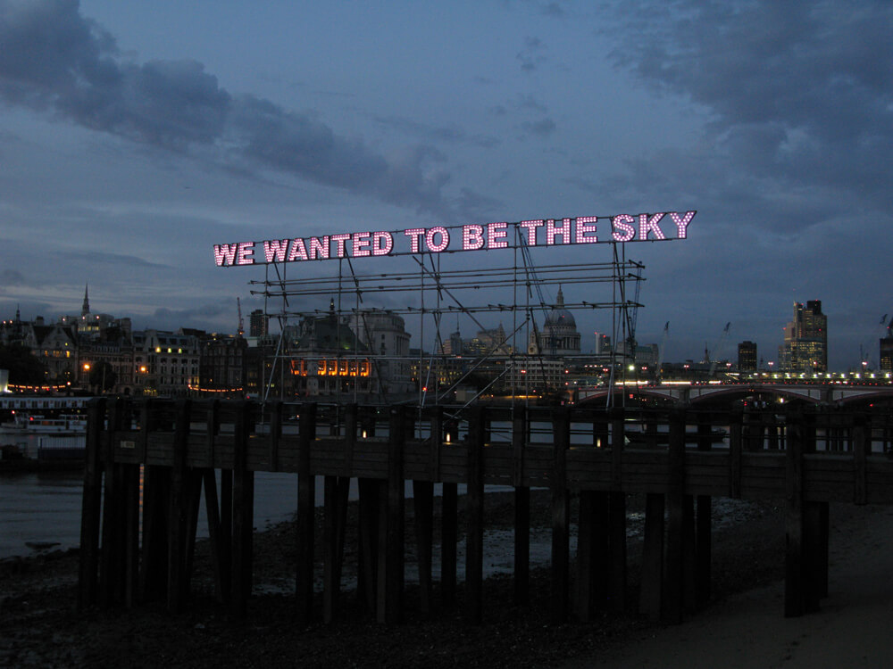 Tim Etchells, We Wanted To Be The Sky, 2011 Image Courtesy of the Artist