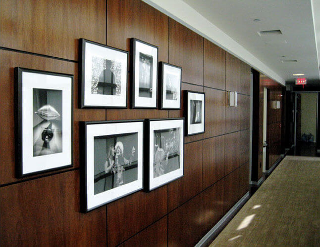 Black and White Photographs in an office space, Los Angeles