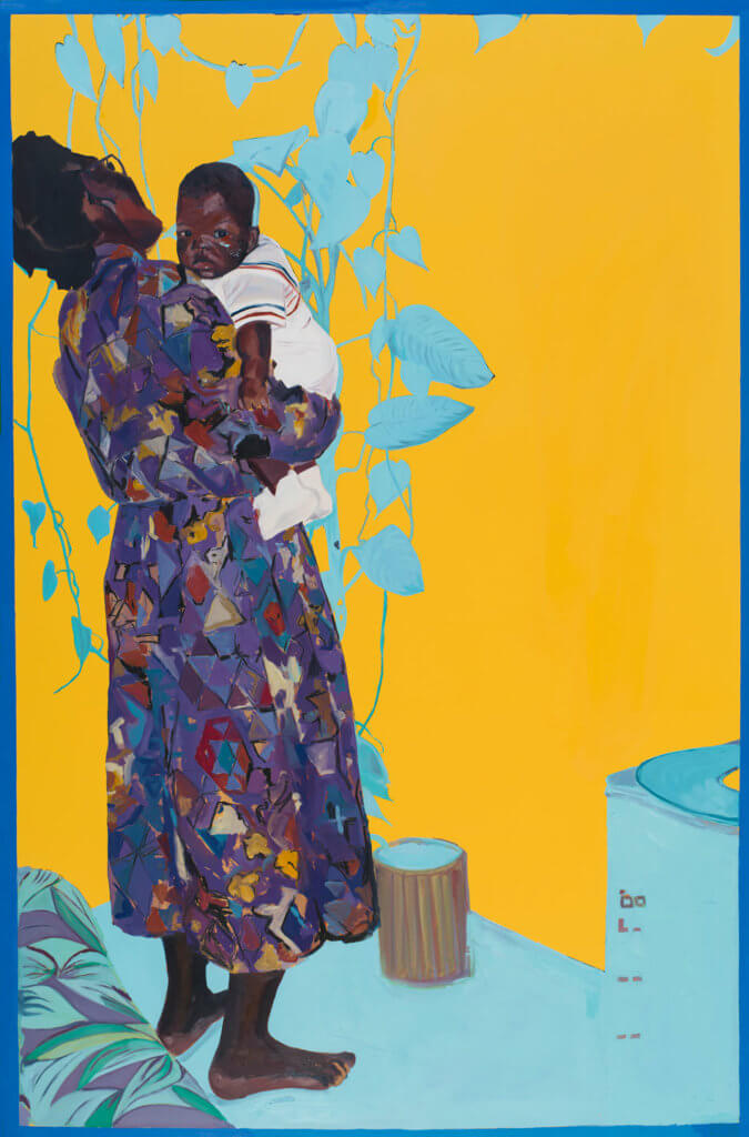 Kudzanai-Violet Hwami, Woman and Child, 2017, painting