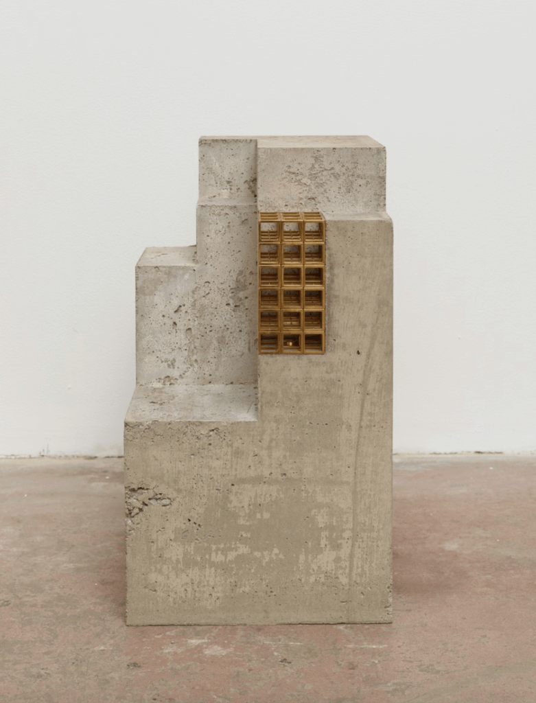 Carol Bove, sculpture, concrete, brass