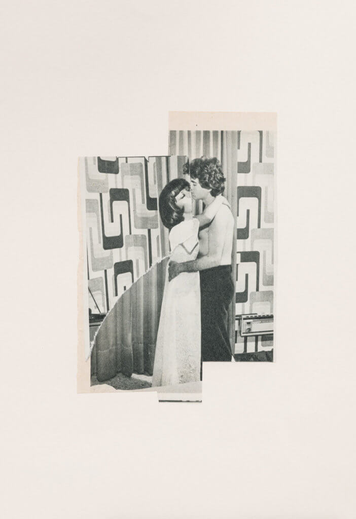 John Stezaker, Love, Kiss, photography, black and white, collage