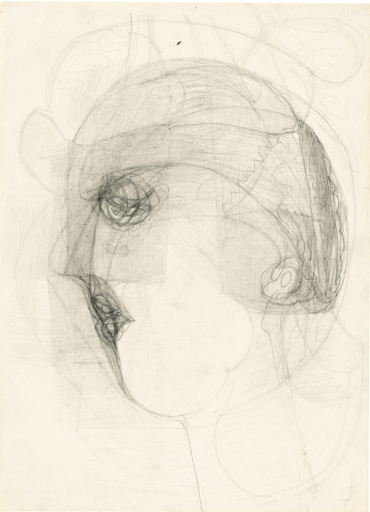 Marisa Merz, graphite and coloured pencil on paper, drawing, arte povera